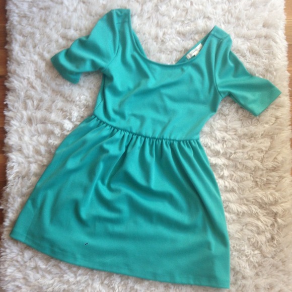 Forever21 skater ballerina dress turquoise