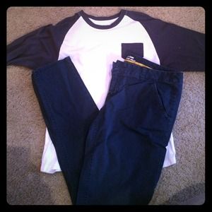 RESERVED!!! Baseball t and pants bundle