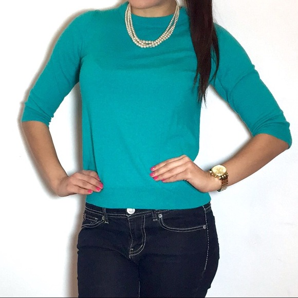 🚫SOLD🚫J. Crew Teal Tippi Sweater - Picture 2 of 3