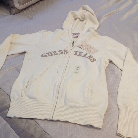Guess knit zip up hooded sweater Sz XL New w/ tags