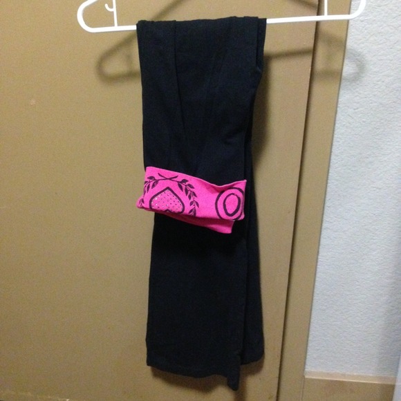 Aero pink fold over yoga pants
