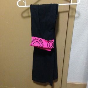 Aero pink fold over yoga pants