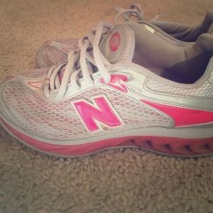 Pink/grey new balance shoes