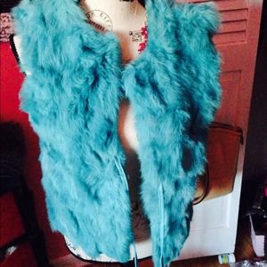 Real rabbit fur vest