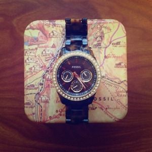 Tortoise Shell Fossil Watch