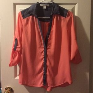 Coral button up