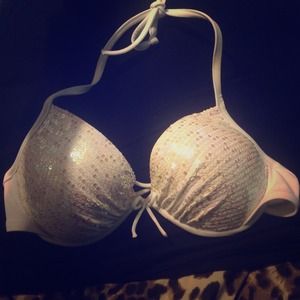 White Sequin VS bathing suit top