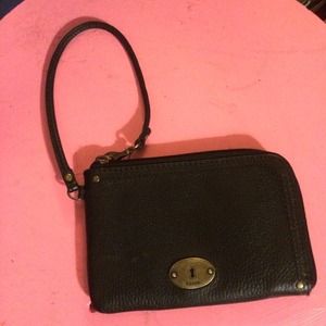 Black Fossil Wristlet