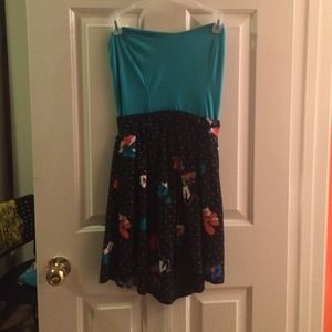 Polka dot and teal dress