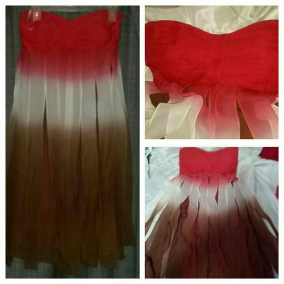 Tri-Color Strapless Dress