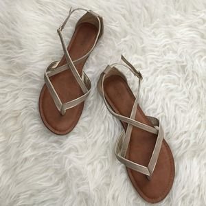 Cream and gold Merona sandals