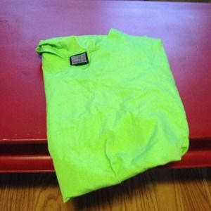Lime green scrub top.