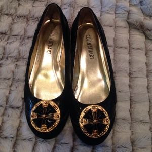 Black and gold checkered Colin Stuart Flats