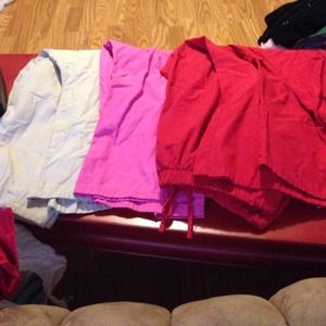 Red, pink, tank scrub pants