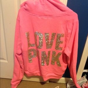 Victoria's Secret pink bling zip up