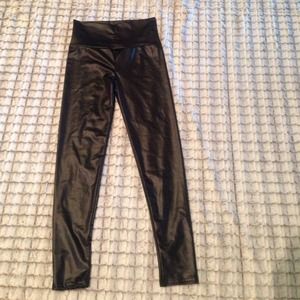 Black leather style leggings