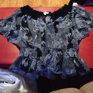 Black and white dress top.