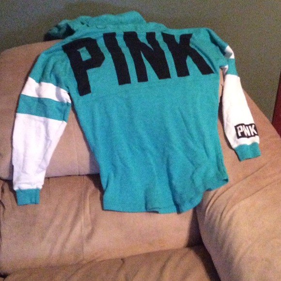 PINK varsity hoodie. Size xs