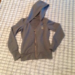 Gray and gold Guess zip up