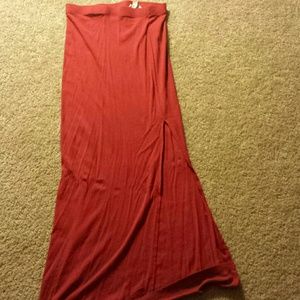 Red long skirt