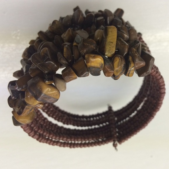 Real stone bangle bracelet