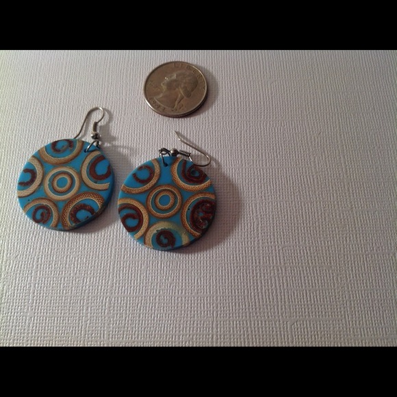 Blue/brown earring - Picture 4 of 4