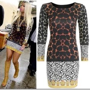 Miss Blush- animal contrast  print dress