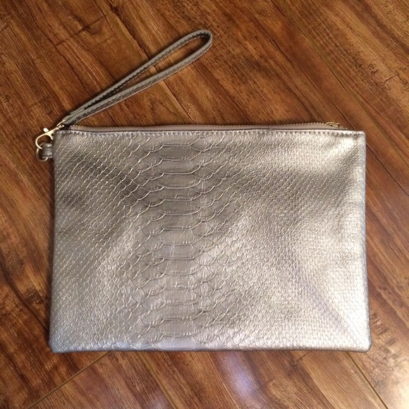 Champagne colored clutch/wristlet