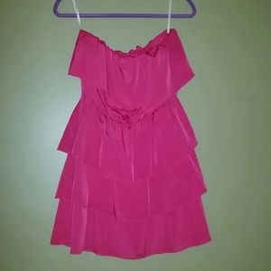 Bright Pink Strapless Dress