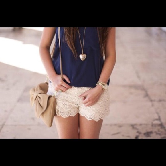 Off white crochet shorts!