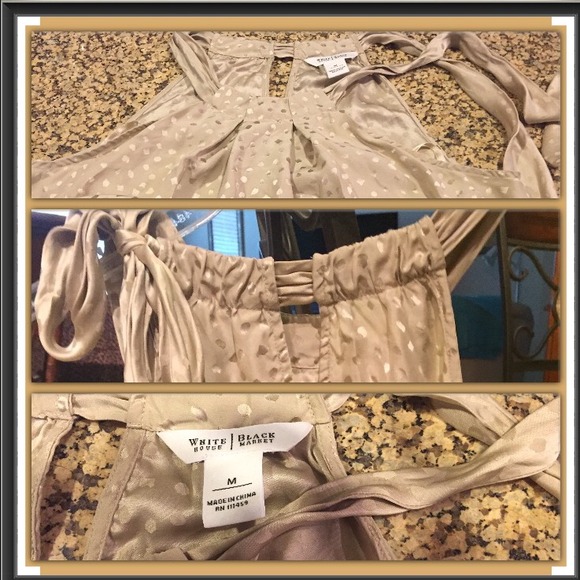 🌟 100% Silk Beige/Tan WHBM Halter / Gorgeous 🌟