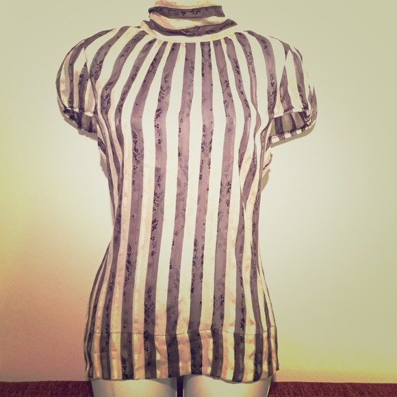 Silk Striped Cap Sleeve Top