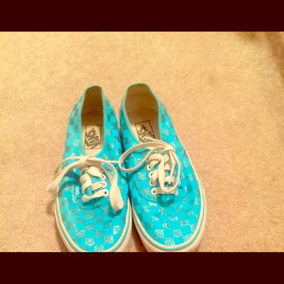 Blue sparkle vans woman's 9 and men's 7.5