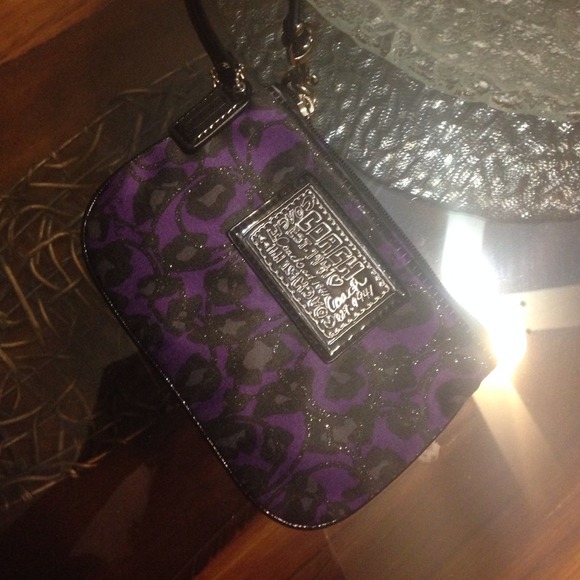 Authentic Coach Clutch Bag (Purple/Black/Silver)