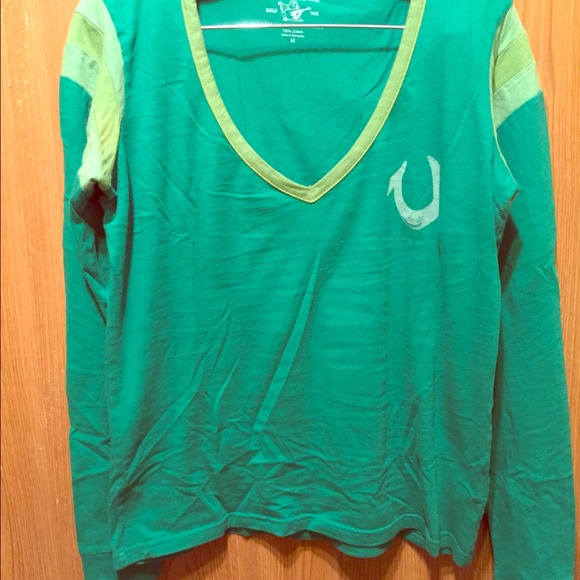 True Religion Green Long Sleeved Shirt