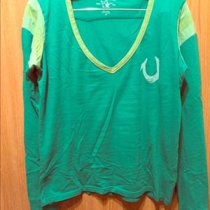True Religion Green Long Sleeved Shirt