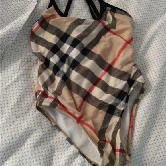 Burberry kids one piece swimsuit.