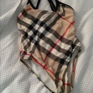 Burberry kids one piece swimsuit.