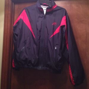 Black and red new balance wind breaker.