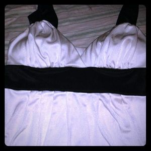 Off white/ black silky dress