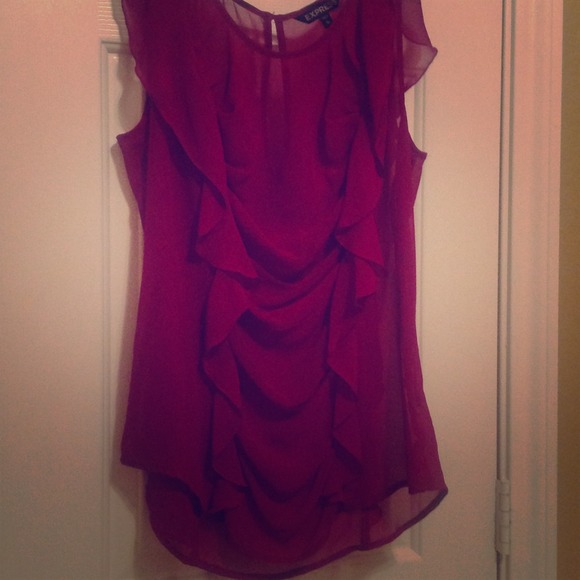 Magenta sleeveless drape top