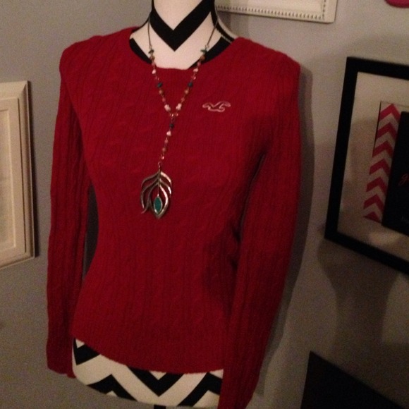 Hollister red Crimson sweater Small