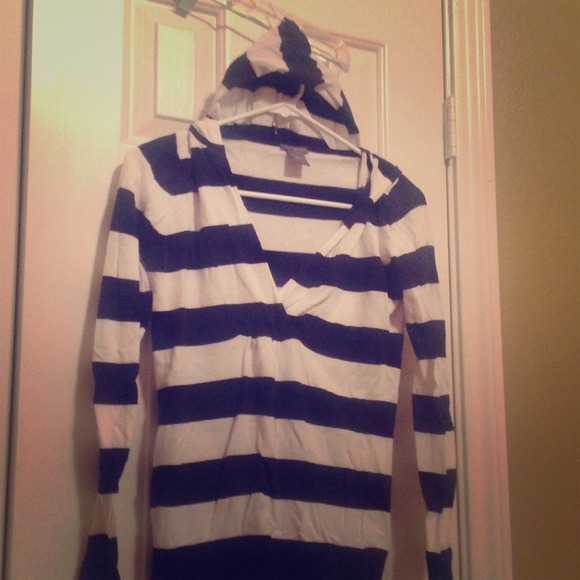 Navy and white stripe sweater