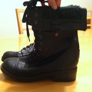Black combat boots