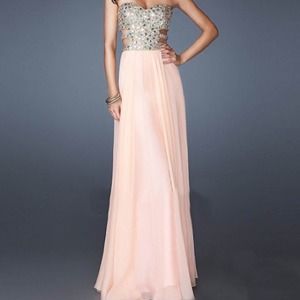 Pink Rhinestone long dress