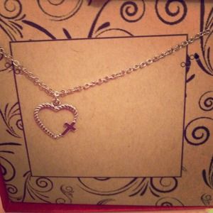 Heart with cross necklace