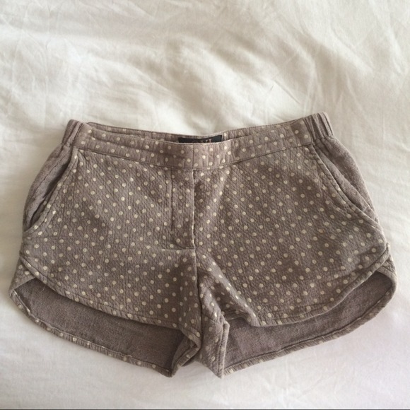 Tan shorts with Yellow Polka Dots