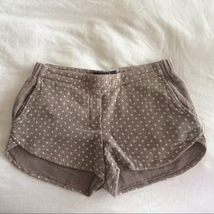 Tan shorts with Yellow Polka Dots