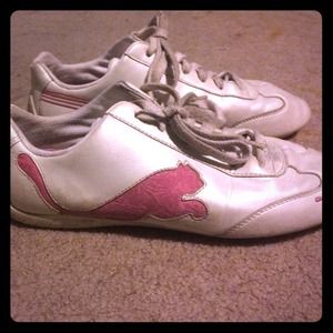 Puma sneakers, white and pink