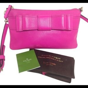 Kate Spade Pink Bow Celina villabella clutch bag